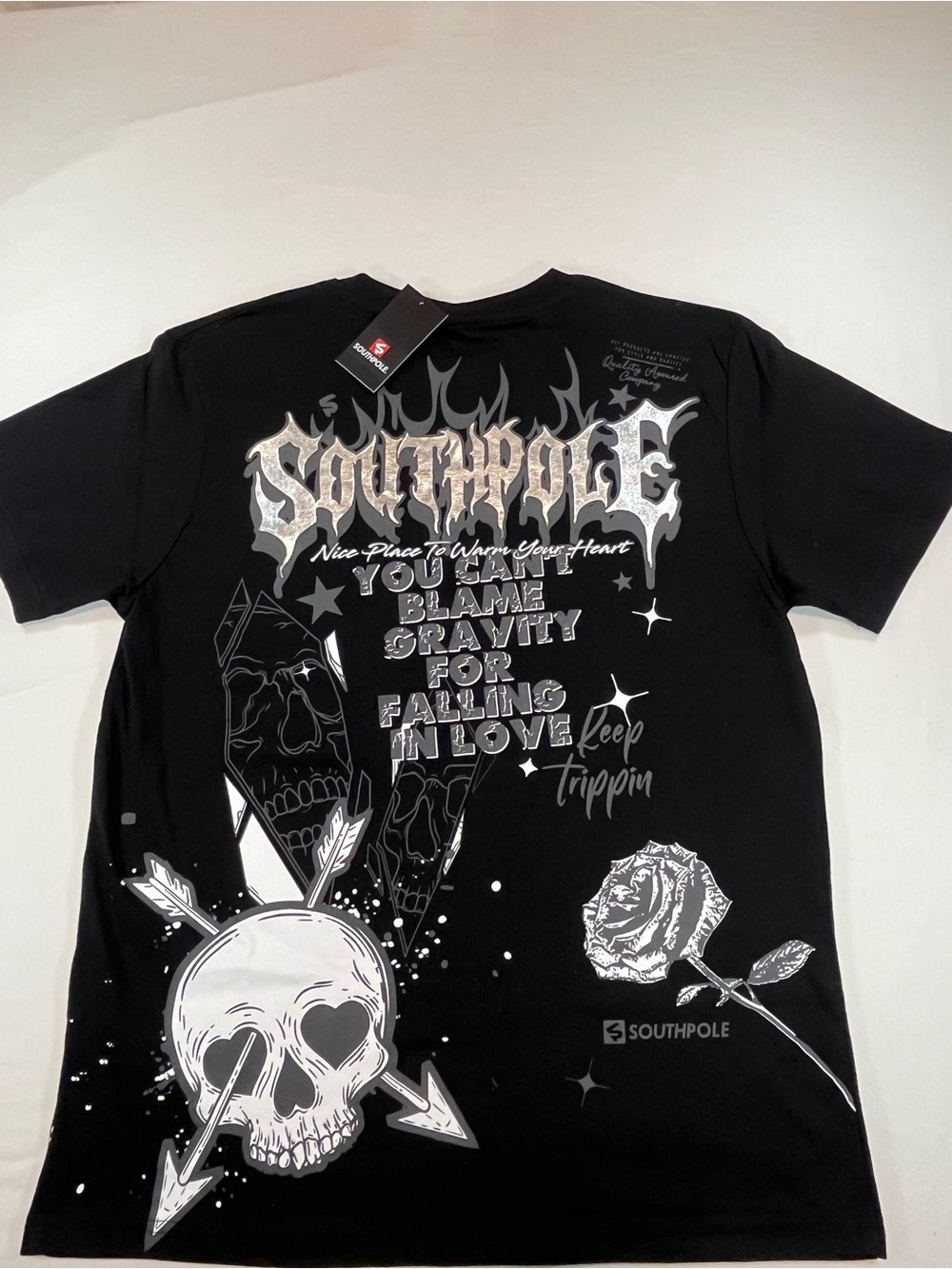 South Pole Men’s Black Graphic Crewneck T-Shirt - Keep Trippin
